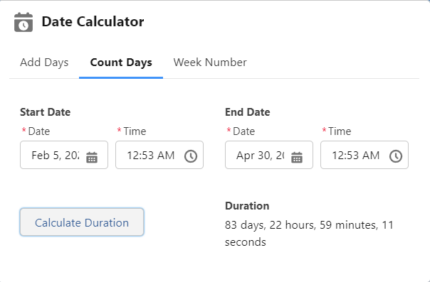 Date Calculator Lightning Component
